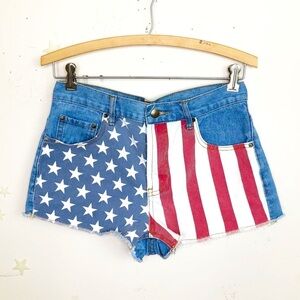 FOREVER 21 American flag denim shorts